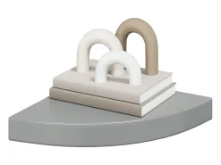 vidaxl Prateleira de canto suspensa 25x25x3,8 cm MDF cinza brilhante^ Prateleira