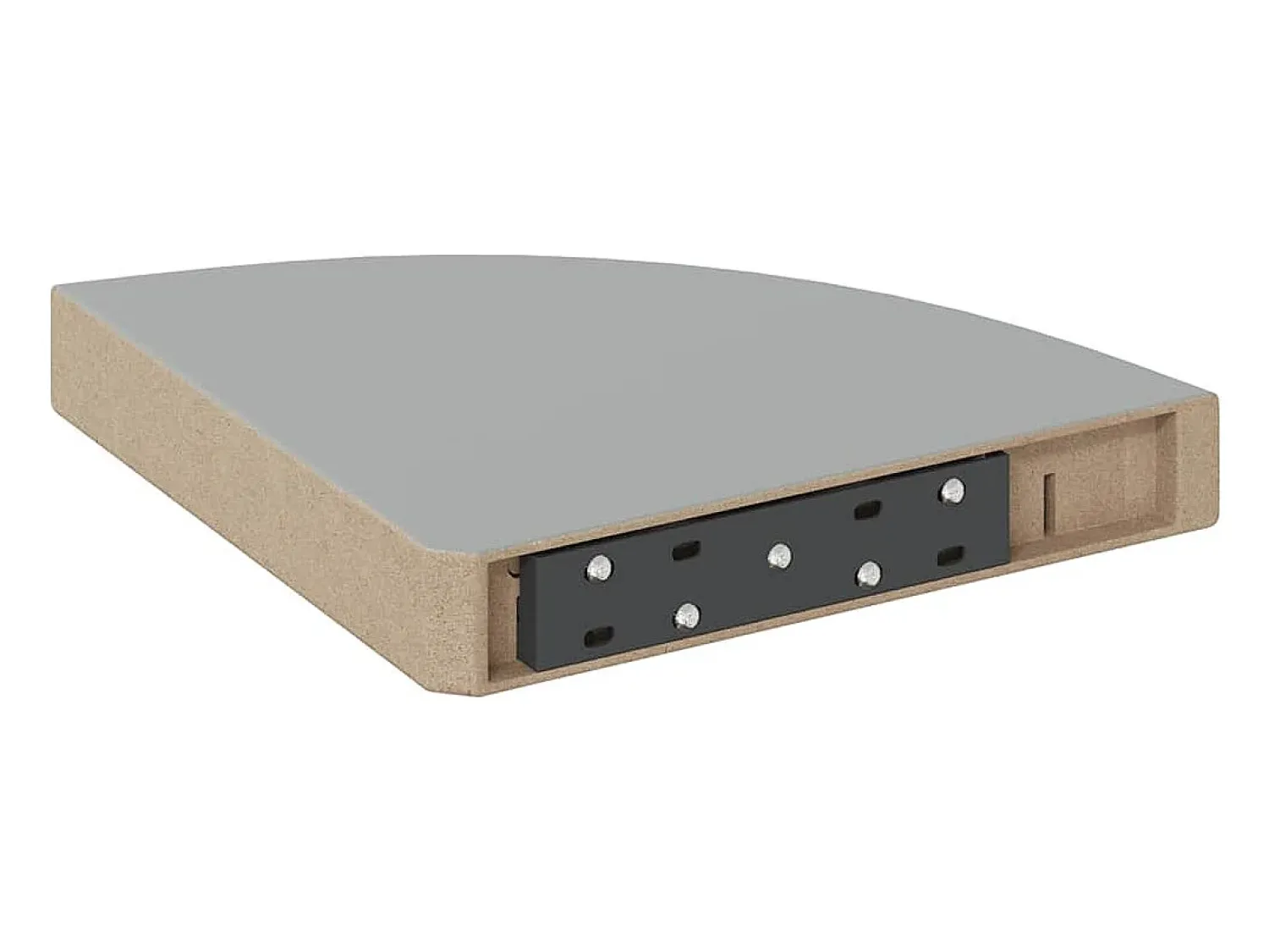 vidaxl Prateleira de canto suspensa 25x25x3,8 cm MDF cinza brilhante^ Prateleira