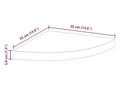 vidaxl Prateleira de canto suspensa 35x35x3,8cm MDF cor carvalho^ Prateleira