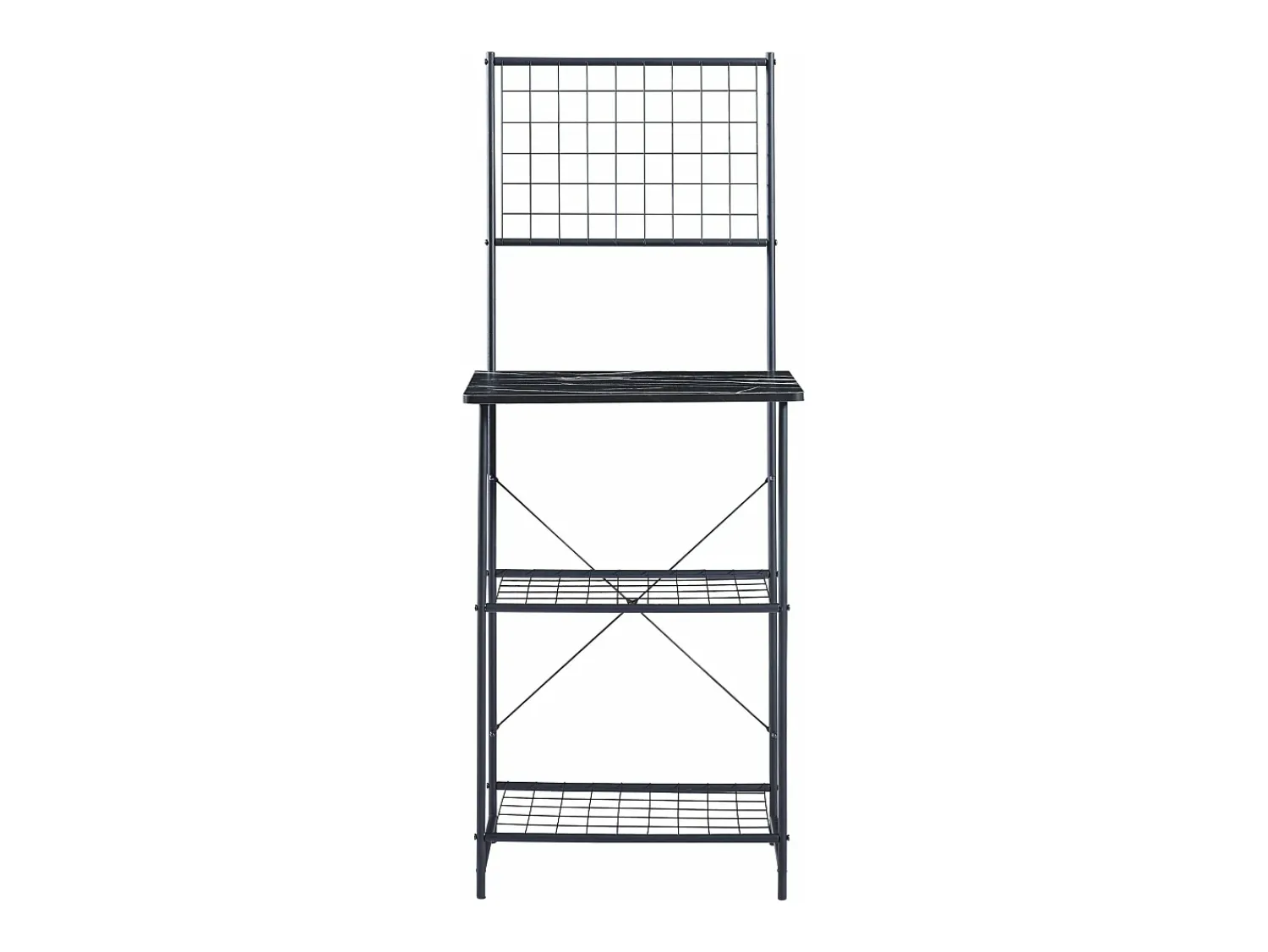 Prateleira|Helloshop26 Prateleira de cozinha 150 x 60 x 42 cm com efeito mármore 03_0006971 Preto