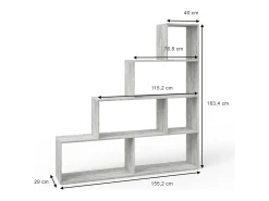 Prateleira|Vicco Prateleira de escada betão 163x29x155 Cinzento claro