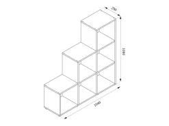 Vicco Prateleira de escada betão 107.2x29x107.8^ Prateleira