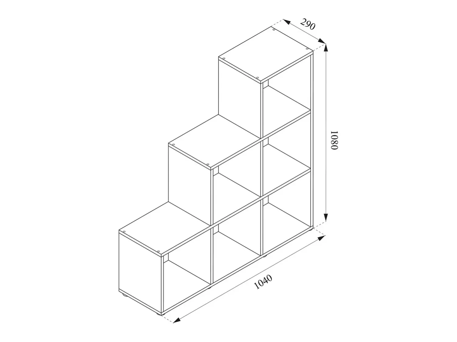 Vicco Prateleira de escada betão 107.2x29x107.8^ Prateleira