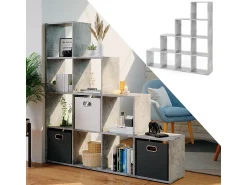 Prateleira*Vicco Prateleira de escada betão 142.5x29x140 Cinzento claro