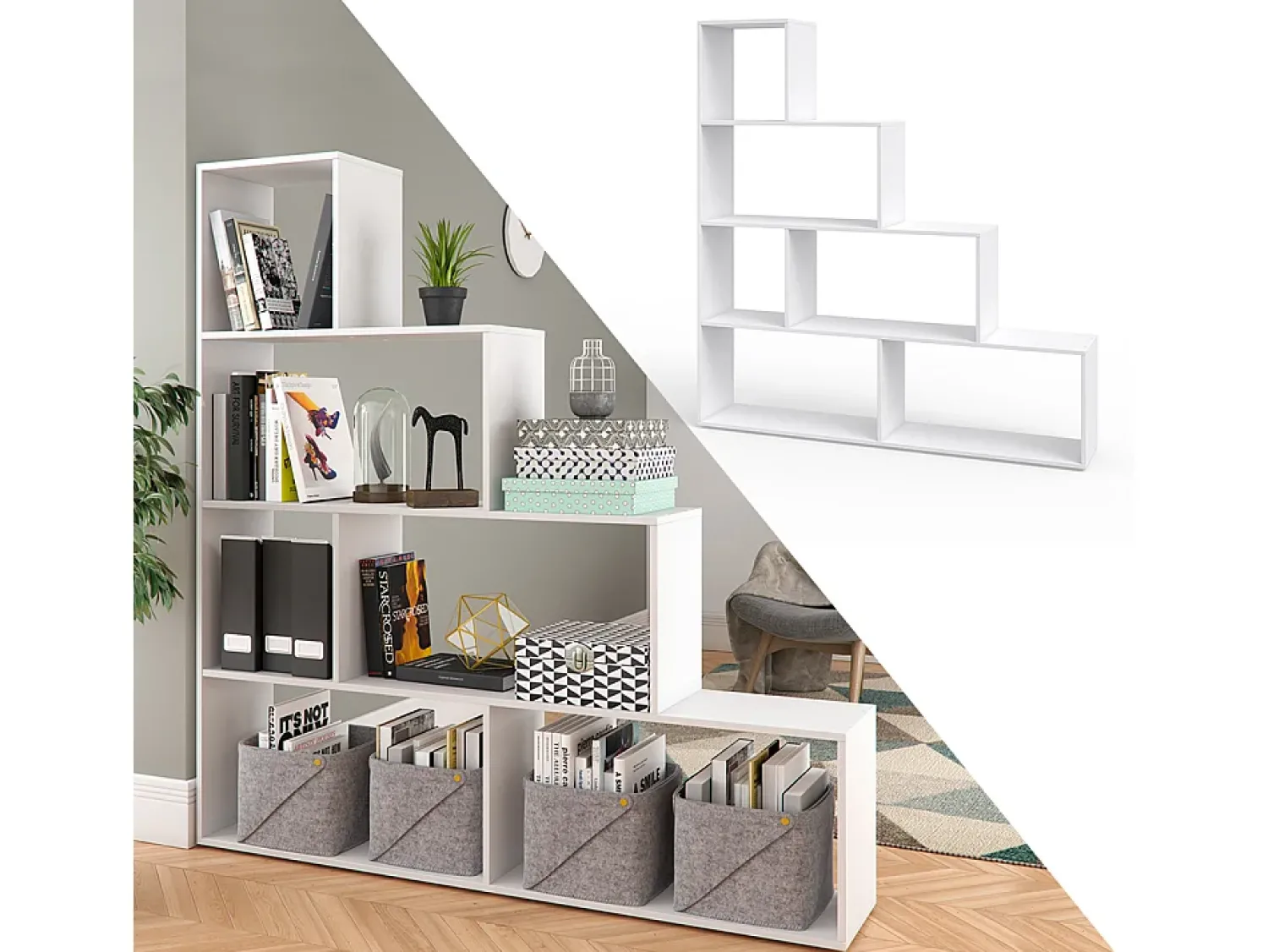 Prateleira|Vicco Prateleira de escada 163x29x155 Branco