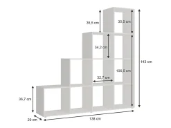 Prateleira|Vicco Prateleira de escada 138x29x143 aramis Branco