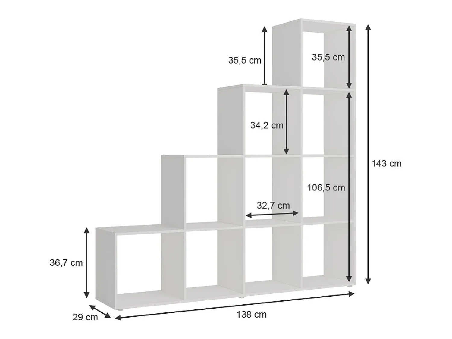 Prateleira|Vicco Prateleira de escada 138x29x143 aramis Branco