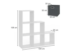 Vicco Prateleira de escada 107.2x29x107.8^ Prateleira