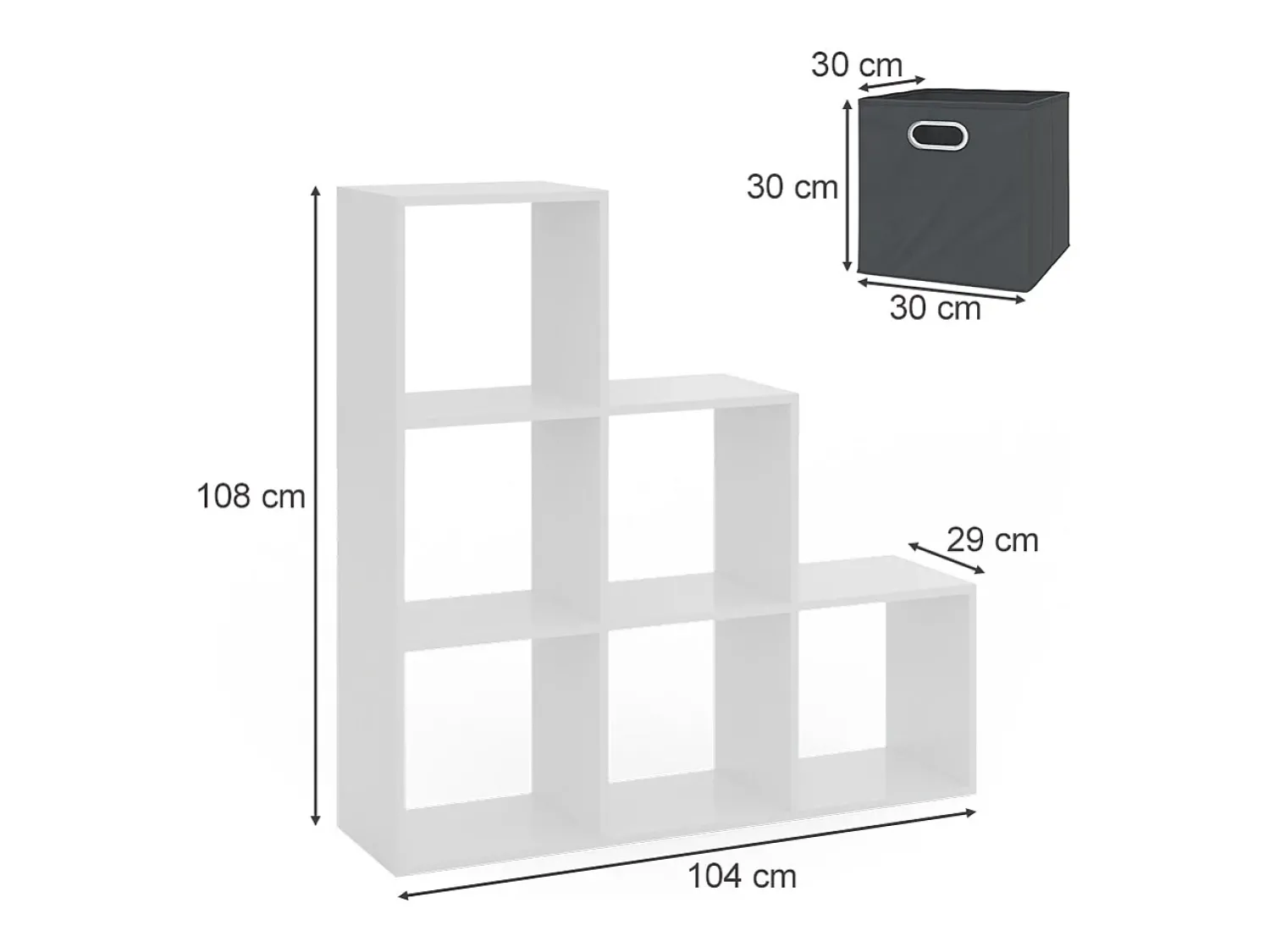 Vicco Prateleira de escada 107.2x29x107.8^ Prateleira