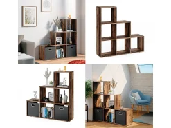Vicco Prateleira de escada madeira antiga 107.2x29x107.8^ Prateleira