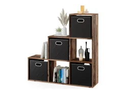 Vicco Prateleira de escada madeira antiga 107.2x29x107.8^ Prateleira