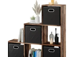 Vicco Prateleira de escada madeira antiga 107.2x29x107.8^ Prateleira