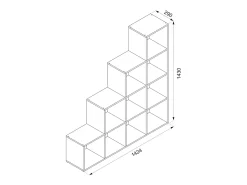 Vicco Prateleira de escada 142.5x29x140^ Prateleira