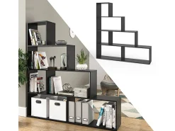 Discount Vicco Prateleira de escada 163x29x155 Preto