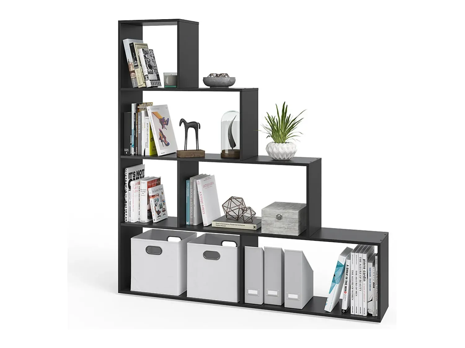 Discount Vicco Prateleira de escada 163x29x155 Preto