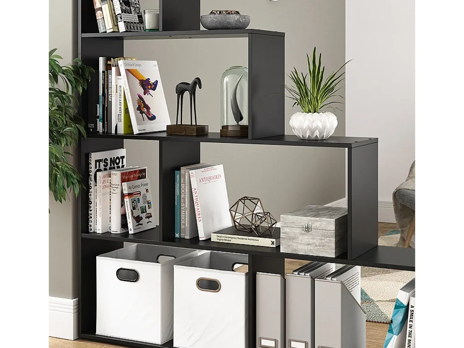 Discount Vicco Prateleira de escada 163x29x155 Preto