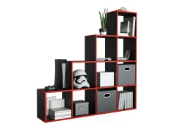 Prateleira|Vicco Prateleira de escada preto/ 142.5x29x140 Vermelho