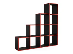 Prateleira|Vicco Prateleira de escada preto/ 142.5x29x140 Vermelho