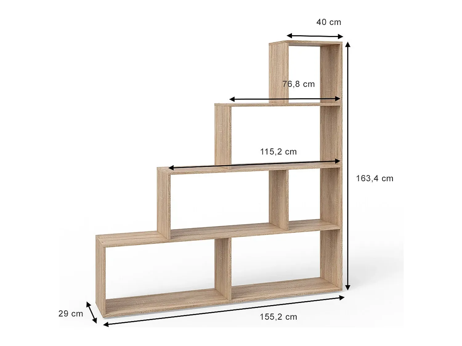 Online Vicco Prateleira de escada sonoma 163x29x155 Natural claro