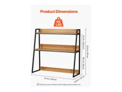 Prateleira* Prateleira de Escritório SucceBuy 2 Níveis Adequada para o Escritório e a Casa com Pés Antiderrapantes, Medindo 95 x 32 x 89 cm Castanho