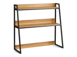 Prateleira* Prateleira de Escritório SucceBuy 2 Níveis Adequada para o Escritório e a Casa com Pés Antiderrapantes, Medindo 95 x 32 x 89 cm Castanho