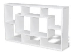 Prateleira de exposição p/ parede suspensa 8 compartimentos PT246460 Branco