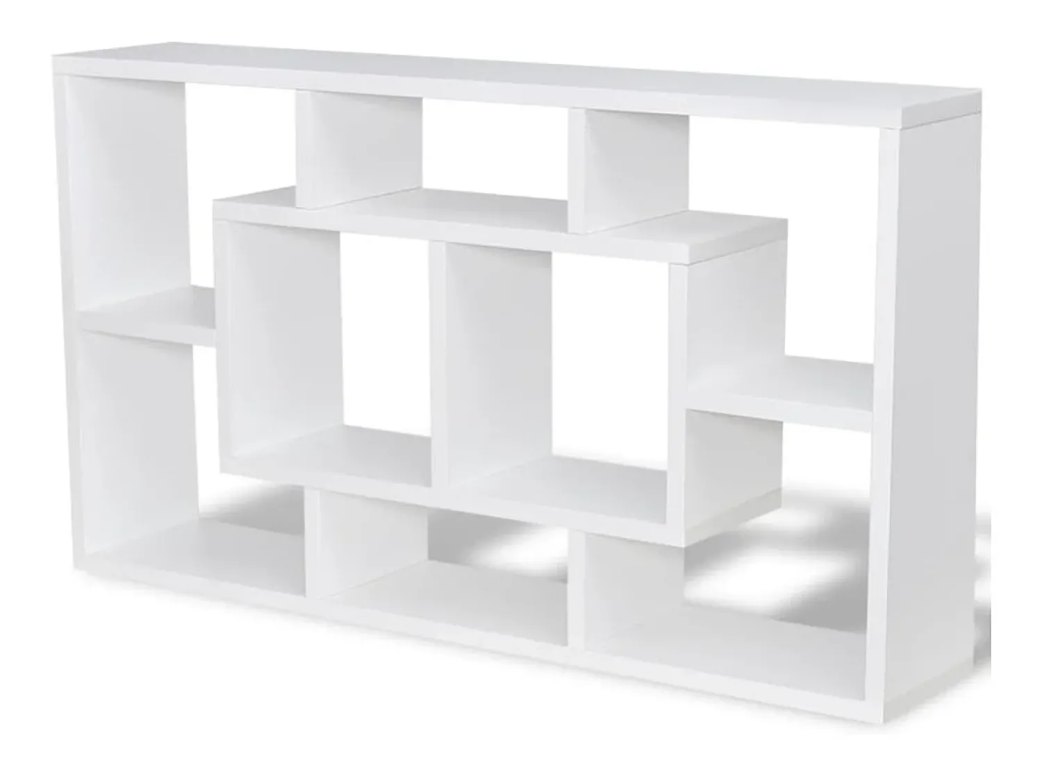 Prateleira de exposição p/ parede suspensa 8 compartimentos PT246460 Branco