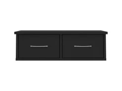 Outlet Prateleira de gavetas para parede derivados de madeira PT577887 Preto