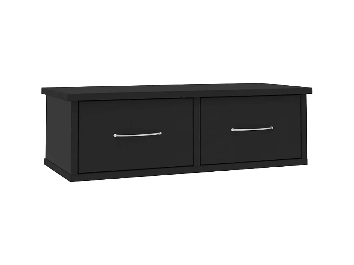Outlet Prateleira de gavetas para parede derivados de madeira PT577887 Preto