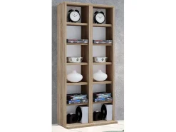Hot VCM Prateleira de mídia de CD / DVD Milano Carvalho Sonoma (Sägerau) A. 92 x L. 42 x P. 20 cm Multicor