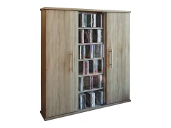 Móvel De Arrumação|VCM Prateleira de mídia de CD / DVD Santo Carvalho Sonoma (Sägerau) A. 92 x L. 86 x P. 18 cm Multicor