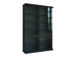 VCM Prateleira de mídia de CD / DVD Roma Preto A. 92 x L. 60 x P. 18 cm^ Móvel De Arrumação