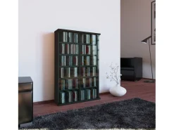 VCM Prateleira de mídia de CD / DVD Roma Preto A. 92 x L. 60 x P. 18 cm^ Móvel De Arrumação