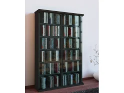 VCM Prateleira de mídia de CD / DVD Roma Preto A. 92 x L. 60 x P. 18 cm^ Móvel De Arrumação