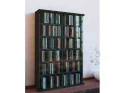 VCM Prateleira de mídia de CD / DVD Roma Preto A. 92 x L. 60 x P. 18 cm^ Móvel De Arrumação