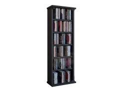VCM Prateleira de mídia de CD / DVD Vetro Preto A. 92 x L. 31 x P. 18 cm^ Móvel De Arrumação