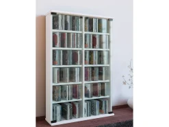 VCM Prateleira de mídia de CD / DVD Roma Branco A. 92 x L. 60 x P. 18 cm^ Móvel De Arrumação