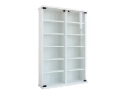 VCM Prateleira de mídia de CD / DVD Roma Branco A. 92 x L. 60 x P. 18 cm^ Móvel De Arrumação