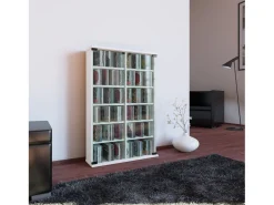 VCM Prateleira de mídia de CD / DVD Roma Branco A. 92 x L. 60 x P. 18 cm^ Móvel De Arrumação