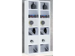 Outlet VCM Prateleira de mídia de CD / DVD Milano Branco A. 92 x L. 42 x P. 20 cm Multicor