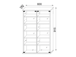 Online VCM Prateleira de mídia de CD / DVD Lona Livro A. 92 x L. 60 x P. 18 cm Multicor