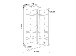 Sale VCM Prateleira de mídia de CD / DVD Engalo A. 93 x L. 31 x P. 31 cm Branco