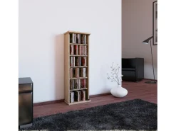 VCM Prateleira de mídia de CD / DVD Vetro Sonoma Oak A. 92 x L. 31 x P. 18 cm^ Móvel De Arrumação