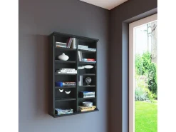 Móvel De Arrumação|VCM Prateleira de mídia de CD / DVD Lona Preto A. 92 x L. 60 x P. 18 cm Multicor