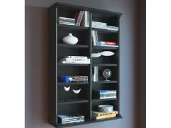 Móvel De Arrumação|VCM Prateleira de mídia de CD / DVD Lona Preto A. 92 x L. 60 x P. 18 cm Multicor