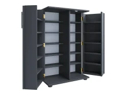 VCM Prateleira de mídia de CD / DVD Engalo Antracite A. 93 x L. 60 x P. 31 cm^ Móvel De Arrumação