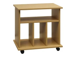 VCM Prateleira de Mídia de Madeira | Prateleira com Rolos | Dimensões: A. 59 x L. 60 x P. 45 cm - Retal (Beech)^ Móvel De Arrumação