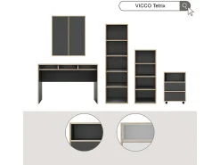 Prateleira*Vicco Prateleira de parede antracite 63x40x75 tetrix Cinza antracite