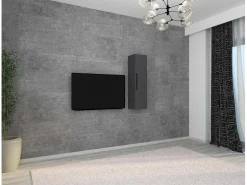 Prateleira|VCM Prateleira de parede Arila Antracite A. 115 x L. 30 x P. 30 cm Preto
