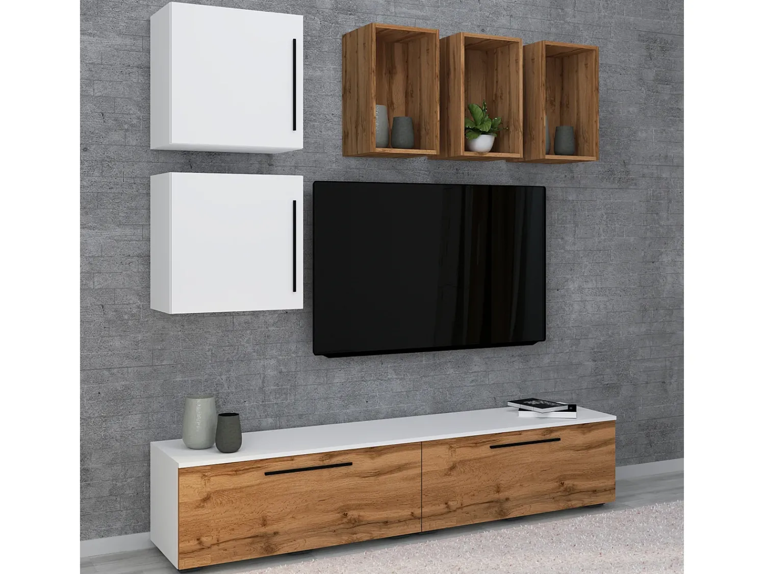 VCM Prateleira de parede Arila Branco A. 30 x L. 50 x P. 28 cm^ Prateleira